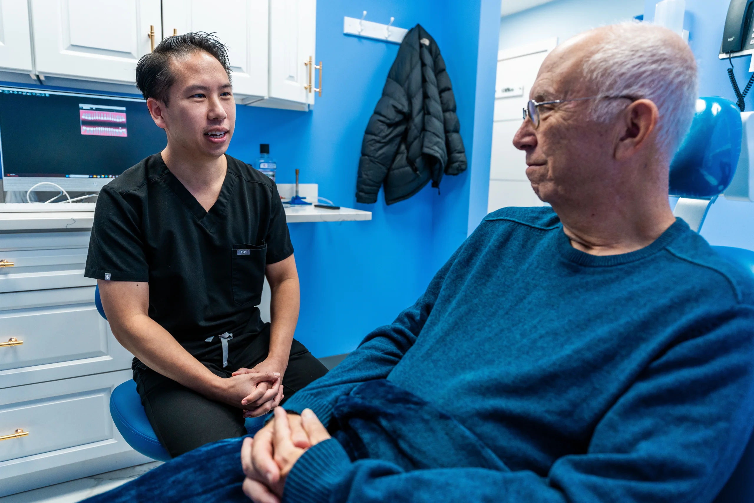 Dr. Christopher Nguyen, at aura dental in new york and patients for general checkup